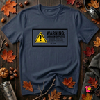 Warning Sarcasm Deployed graphic t-shirt in Navy by Snarky Sarks
