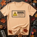 Warning Sarcasm Deployed graphic t-shirt in Peach by Snarky Sarks