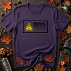 Warning Sarcasm Deployed graphic t-shirt in Purple by Snarky Sarks