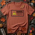 Warning Sarcasm Deployed graphic t-shirt in Rust by Snarky Sarks