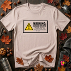 Warning Sarcasm Deployed graphic t-shirt in Soft Pink by Snarky Sarks