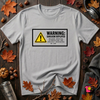 Warning Sarcasm Deployed graphic t-shirt in Solid Athletic Gray by Snarky Sarks