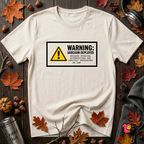 Warning Sarcasm Deployed graphic t-shirt in White by Snarky Sarks