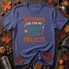 Weekends Are For My Weird Little Projects sarcastic t-shirt in Team Navy by Snarky Sarks