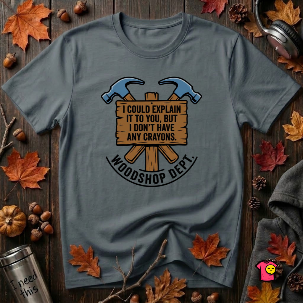 Woodshop Department woodworking t-shirt in Dark Gray by Snarky Sarks