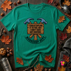 Woodshop Department woodworking t-shirt in Heather Kelly by Snarky Sarks