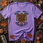 Woodshop Department woodworking t-shirt in Heather Team Purple by Snarky Sarks
