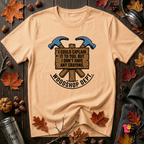 Woodshop Department woodworking t-shirt in Peach by Snarky Sarks