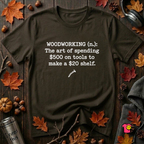 Woodworking (n.) sarcastic definition t-shirt in Black by Snarky Sarks
