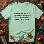 Woodworking (n.) sarcastic definition t-shirt in Mint by Snarky Sarks