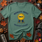 World's Most Okayest Effort sarcastic t-shirt in Grass Green by Snarky Sarks