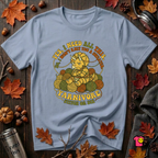 Yarnivore -- Yes, I Need all This knitting t-shirt in Heather Prism Blue by Snarky Sarks