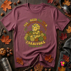 Yarnivore -- Yes, I Need all This knitting t-shirt in Maroon by Snarky Sarks