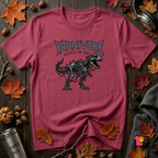 Yarnivore Stitch or Die knitting t-shirt in Cardinal by Snarky Sarks