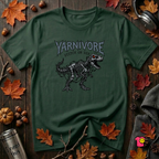 Yarnivore Stitch or Die knitting t-shirt in Forest by Snarky Sarks