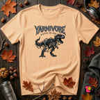 Yarnivore Stitch or Die knitting t-shirt in Peach by Snarky Sarks