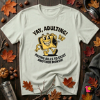 Yay, Adulting! sarcastic graphic t-shirt in Citron by Snarky Sarks