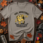 Yay, Adulting! sarcastic graphic t-shirt in Deep Heather by Snarky Sarks