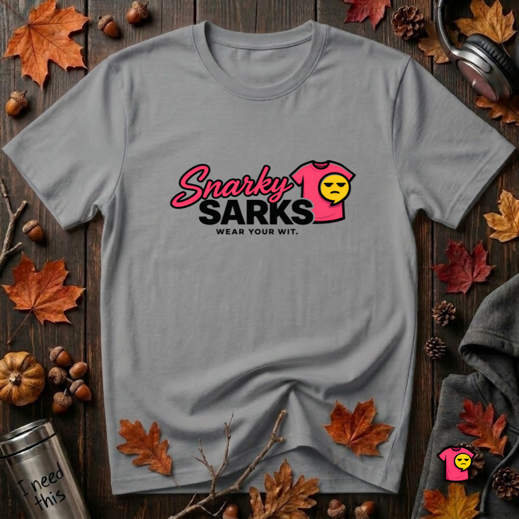 Snarky Sarks Logo graphic t-shirt in Heather Storm