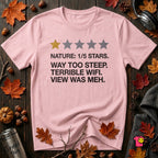Nature's Disappointment sarcastic graphic t-shirt in Soft Pink by Snarky Sarks