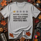 Nature's Disappointment sarcastic graphic t-shirt in Solid Athletic Gray by Snarky Sarks