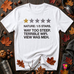 Nature's Disappointment sarcastic graphic t-shirt in White by Snarky Sarks